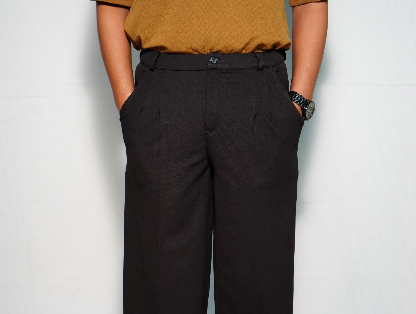 Black Stretch Slim Fit Trousers